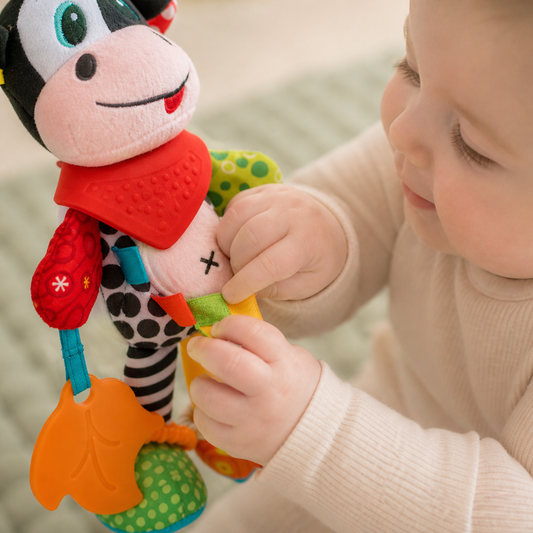 Balibazoo Clara The Cow Plush Baby Toy – Soft Sensory Toy