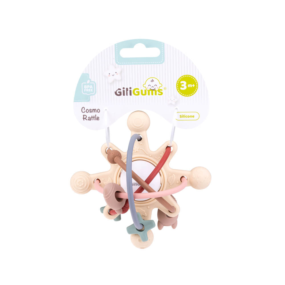 GiliGums Cosmo Silicone Baby Rattle Teether – Multicolor