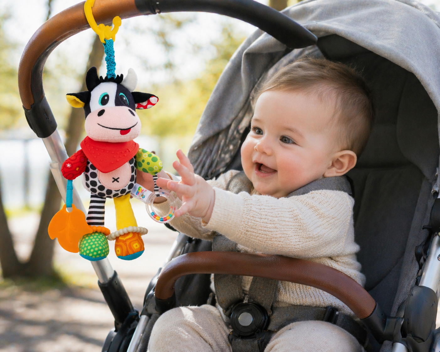 Balibazoo Clara The Cow Plush Baby Toy – Soft Sensory Toy