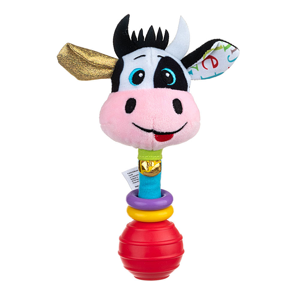 Balibazoo - Cow Clara Rattle Toy with Bell and Hoops