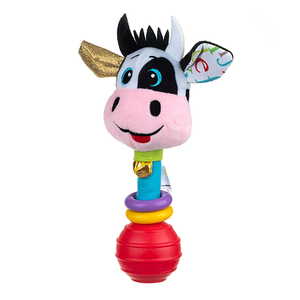 Balibazoo - Cow Clara Rattle Toy with Bell and Hoops