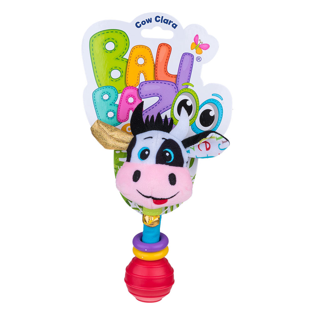 Balibazoo - Cow Clara Rattle Toy with Bell and Hoops
