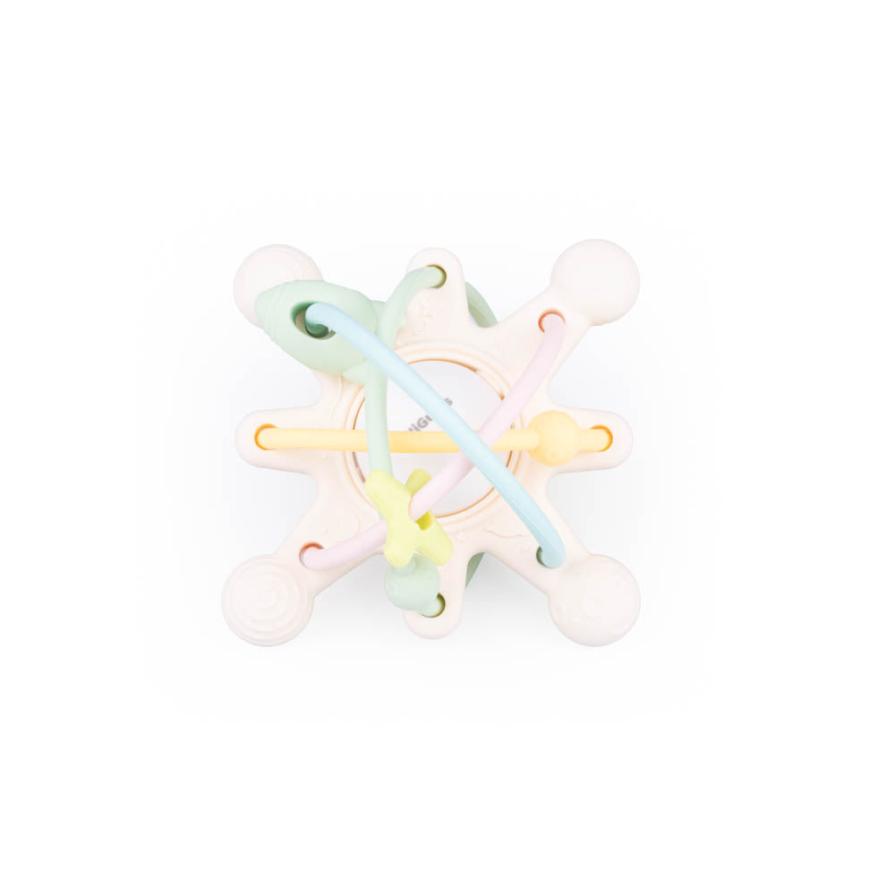 GiliGums-Cosmo Silicone Baby Rattle Teether – Pastel