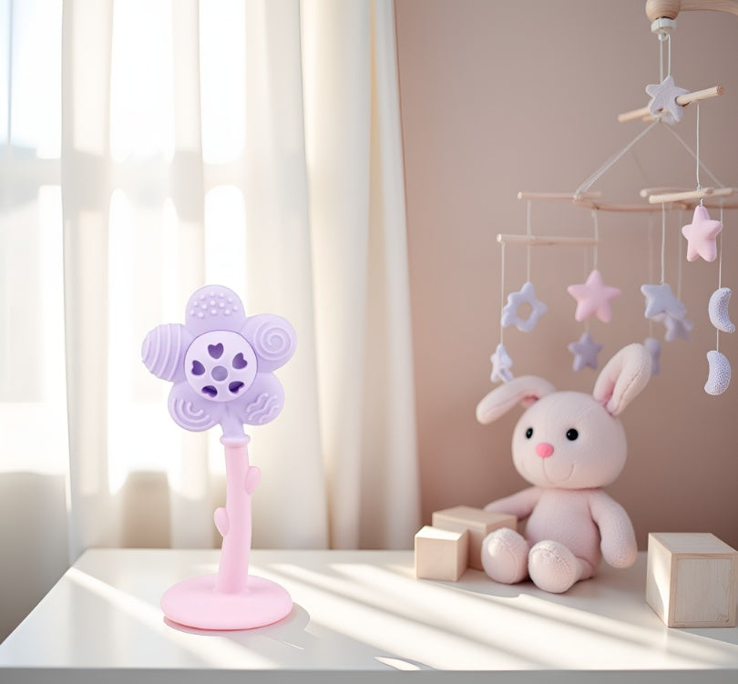 GiliGums–Merry Flower Silicone Baby Rattle Teether