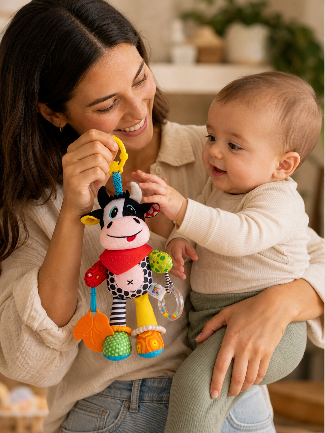 Balibazoo Clara The Cow Plush Baby Toy – Soft Sensory Toy