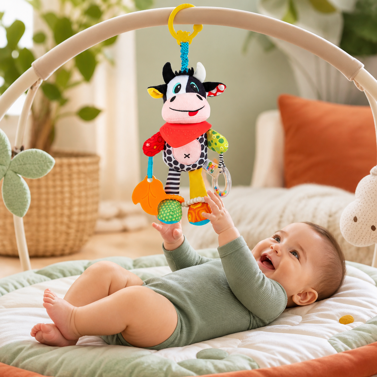 Balibazoo Clara The Cow Plush Baby Toy – Soft Sensory Toy